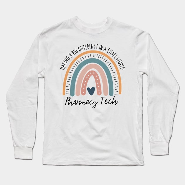 Pharmacy Tech Rainbow Long Sleeve T-Shirt by IndigoPine